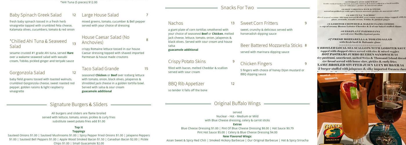 Gators Menu