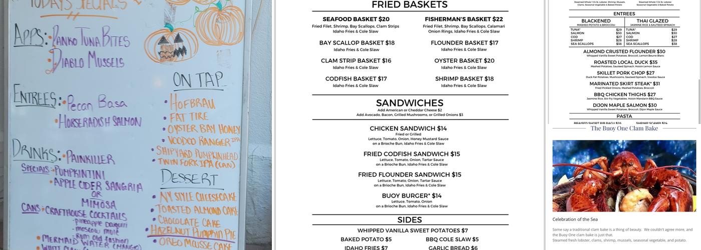 Buoy One - Riverhead Menu