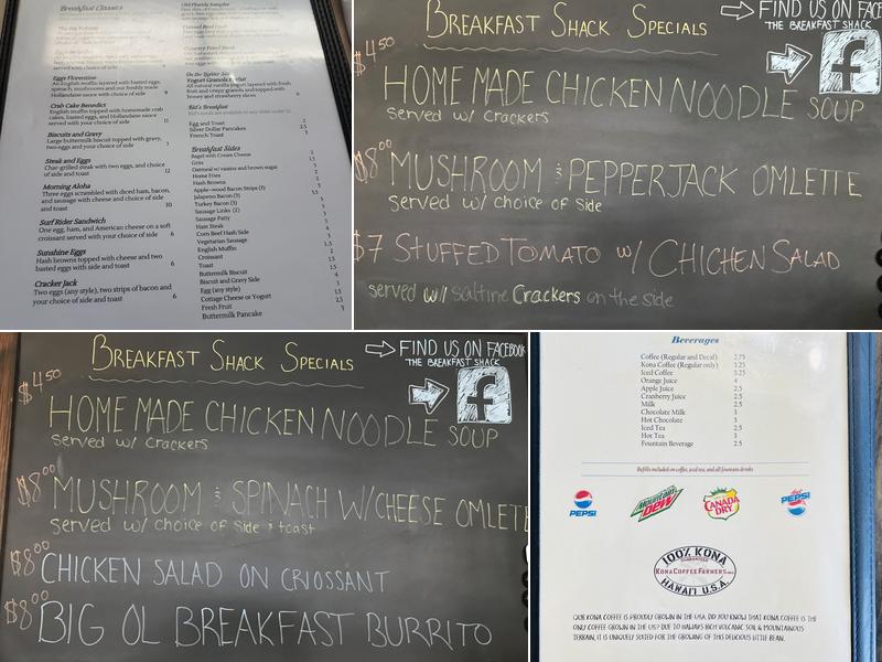 The Breakfast Shack Menu