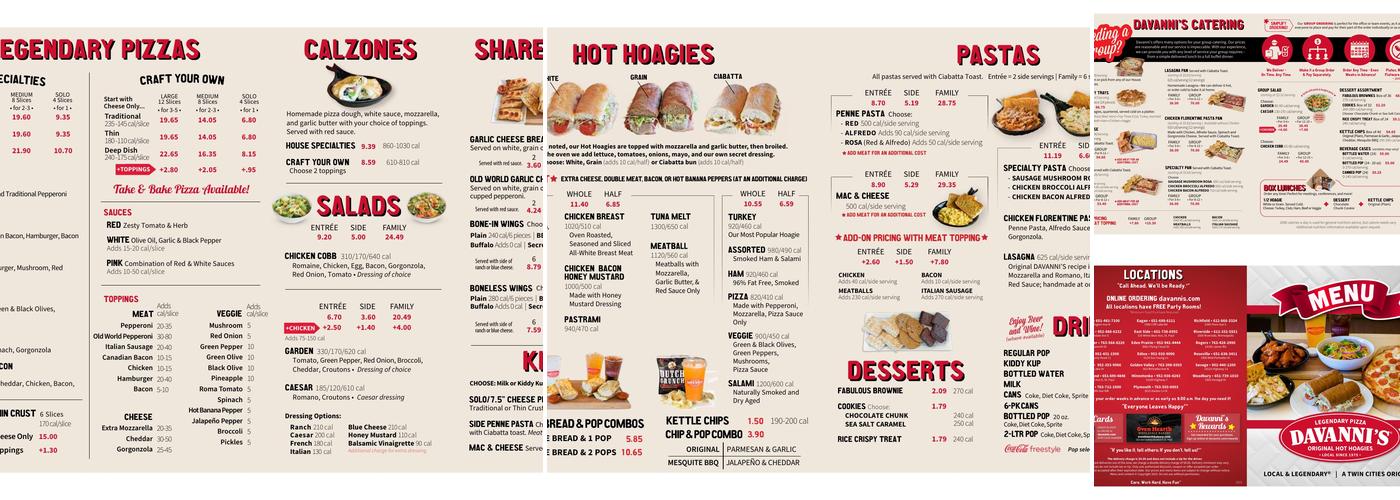 Davanni's Pizza & Hot Hoagies Menu