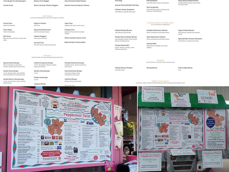 Peppermint Twist Drive In Menu