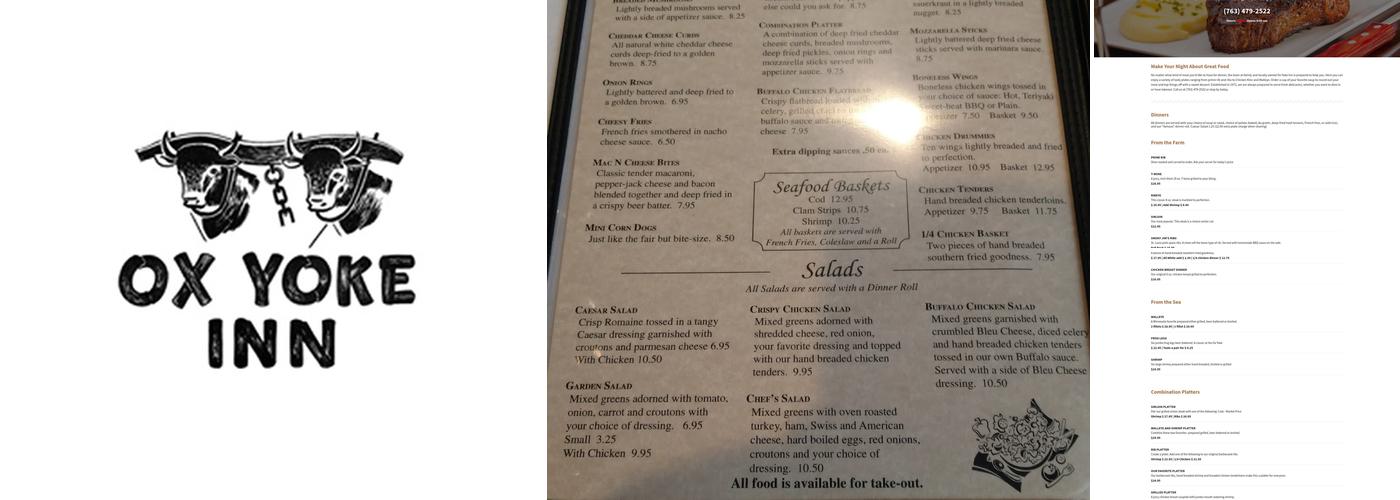 Ox Yoke Inn Menu