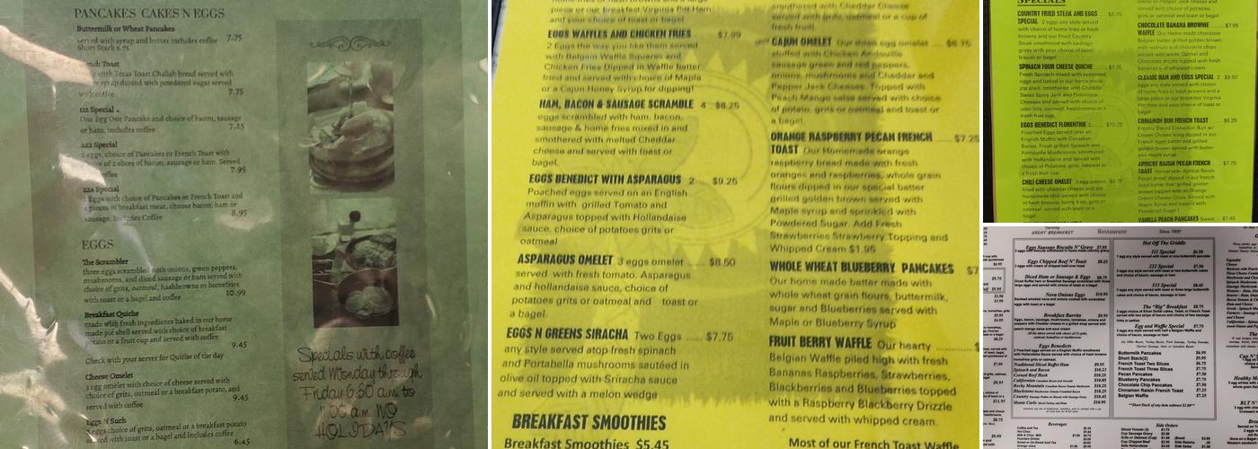 The Cup 'n Saucer Restaurant & Coffee Bar Menu