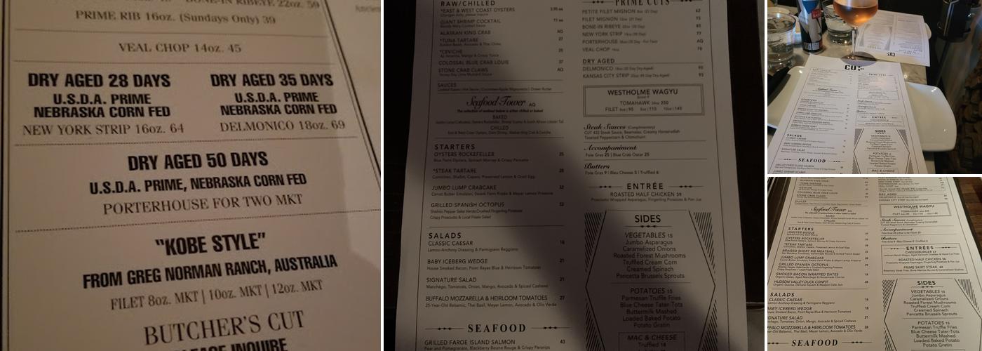 Cut 432 Menu