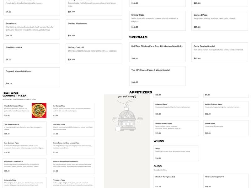 Elenni's Italian Ristorante & Pub Menu