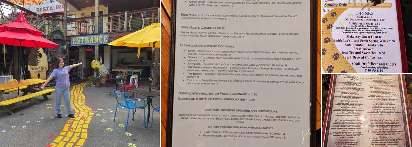 Buddylou's Eats Drinks & Antiques Menu