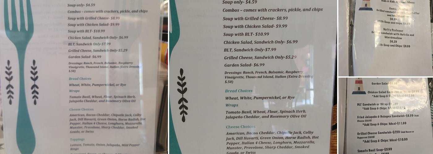 Lighthouse Latte Menu