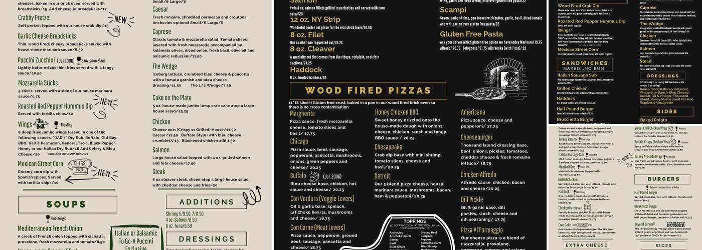 Puccini Restaurant Menu