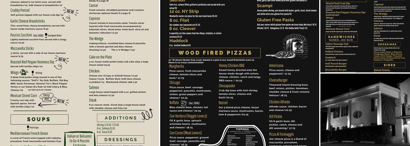 Puccini Restaurant Menu