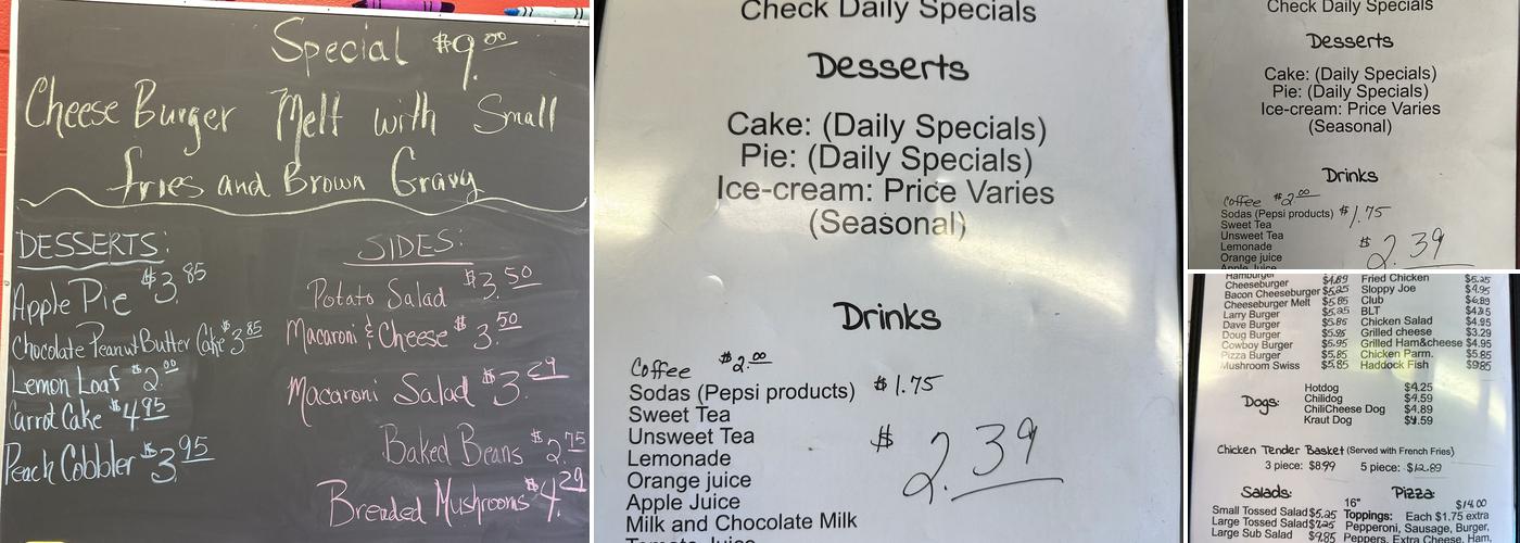 Schoolhouse Kitchen Menu