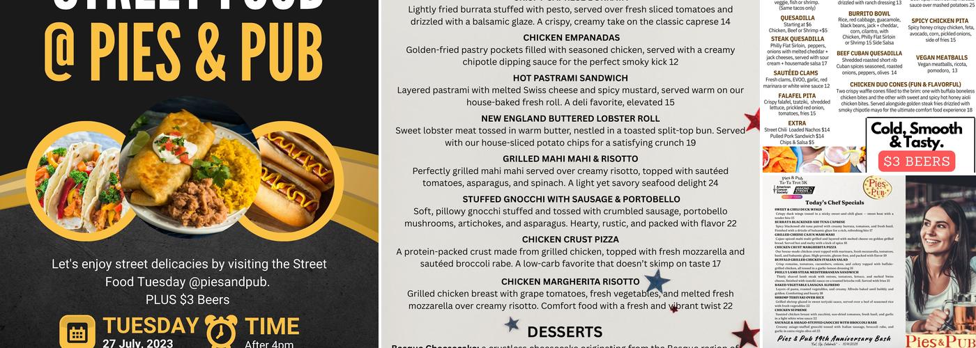 Pies & Pub (formerly Pies & Pints) Menu