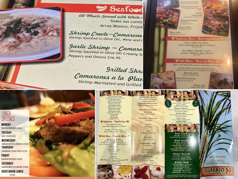 Guarapo's Cuban Cuisine Menu