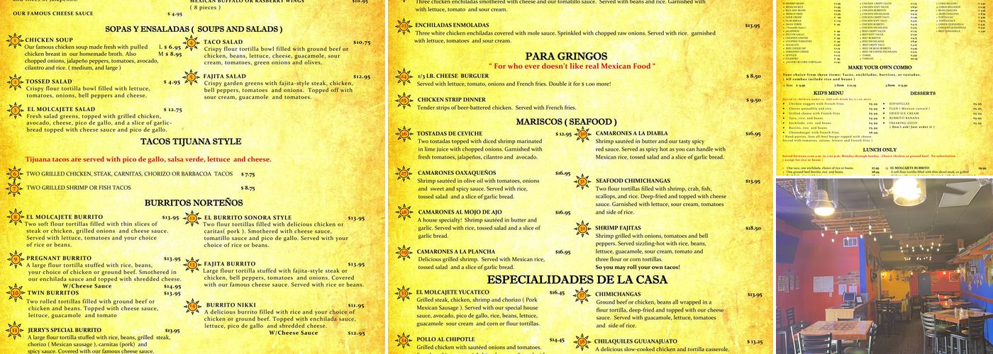 El Molcajete Menu