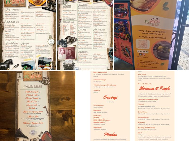 El Atico Restaurant Menu