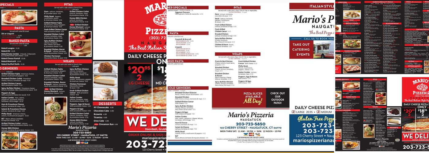 Mario's Pizzeria Menu