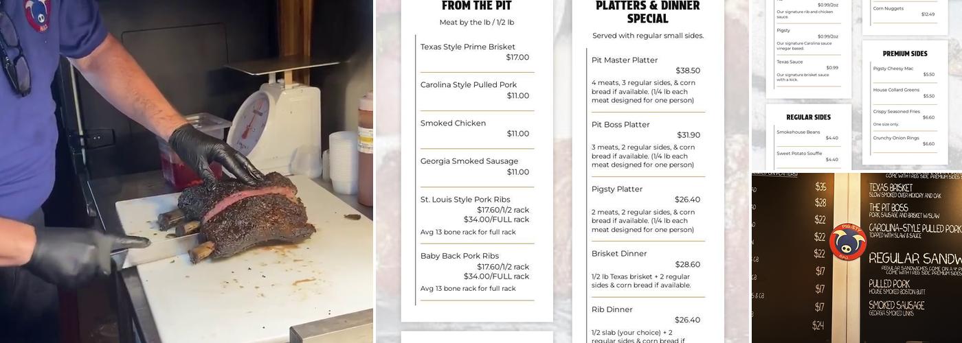 Pig-Sty BBQ Menu