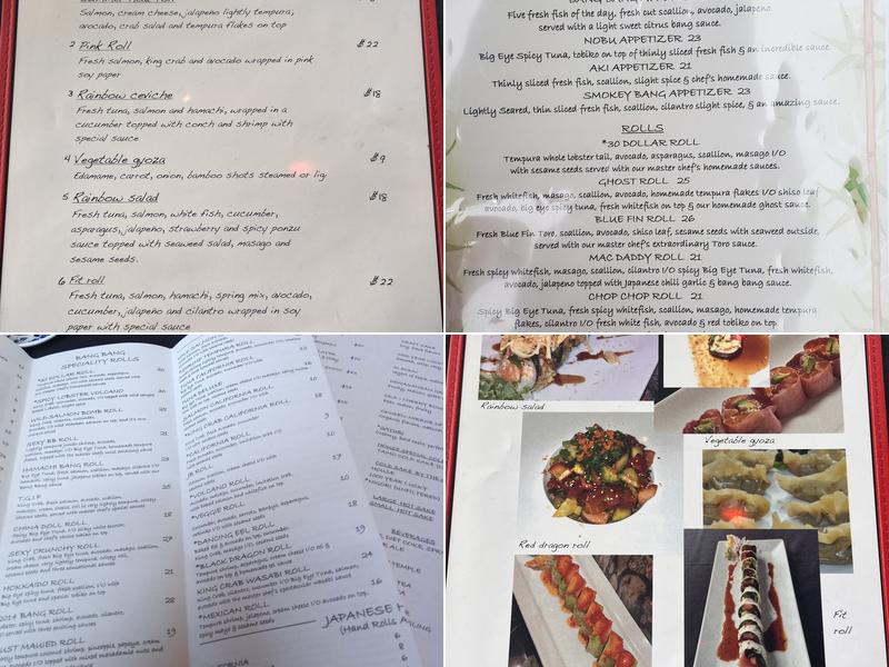 Sushi Bang Bang Menu