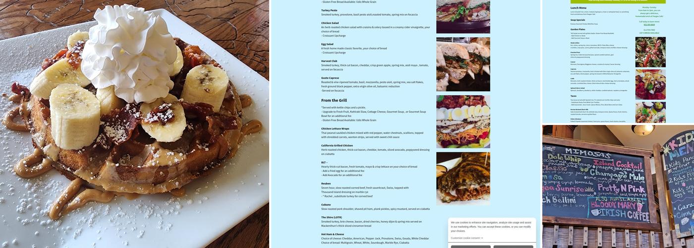 Pangea Cafe Menu