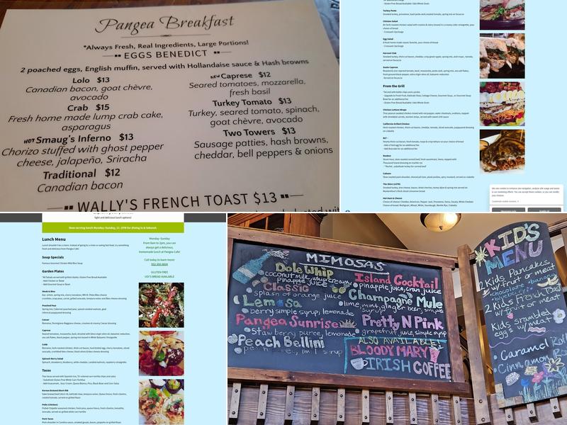 Pangea Cafe Menu