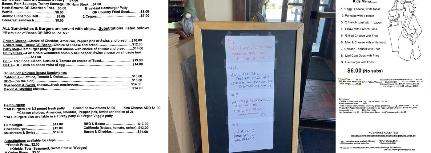 Egg-Cetera Cafe Menu