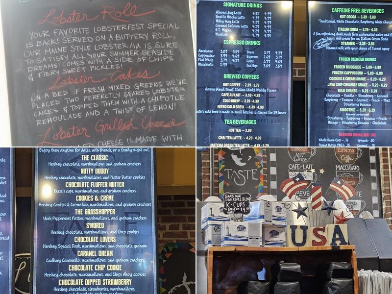 Taste Bistro & Coffee Bar Menu