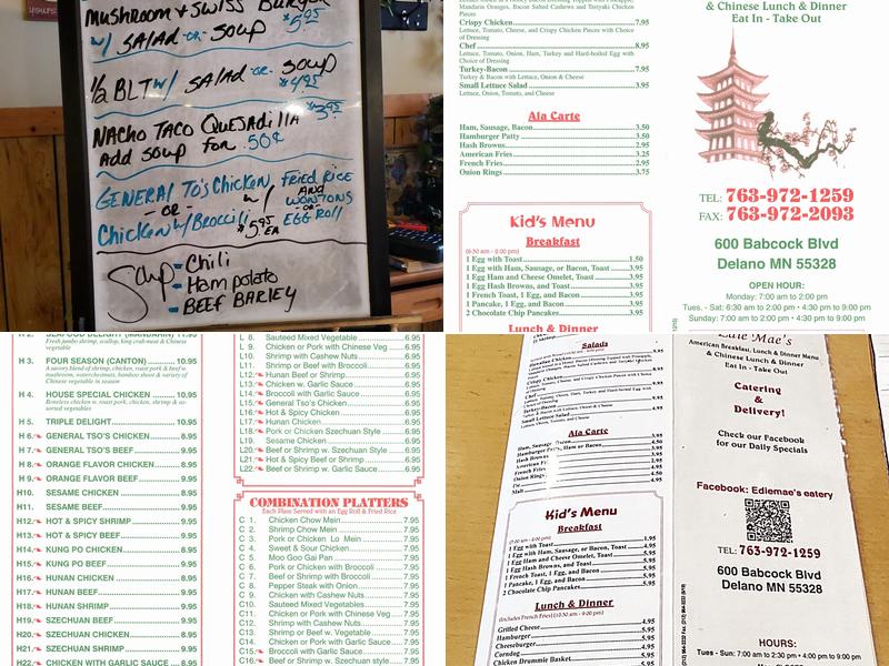 Edie Mae's Eatery Menu