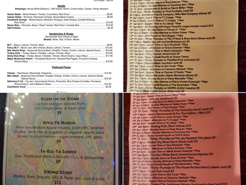 The Lion and Eagle Pub Menu