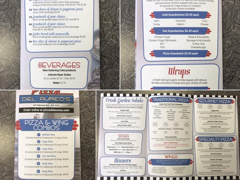 Pizza Del Aureo's Menu