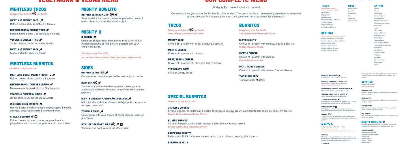 Mighty Taco Menu