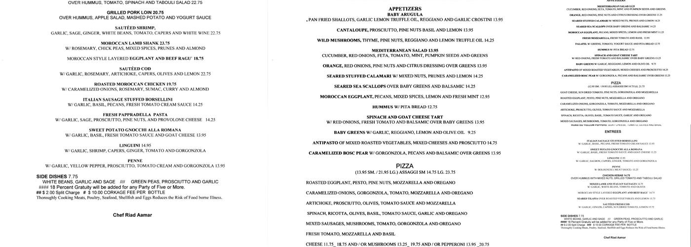 Oliva Menu
