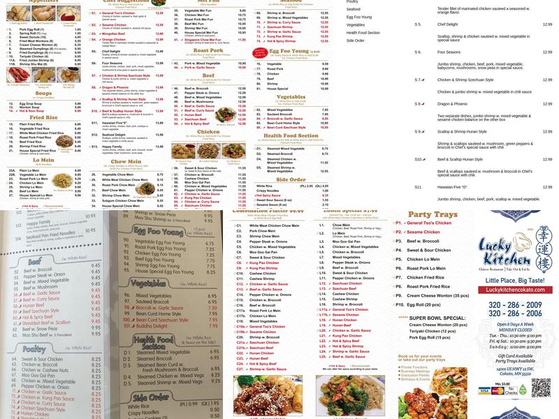 Lucky Kitchen Menu
