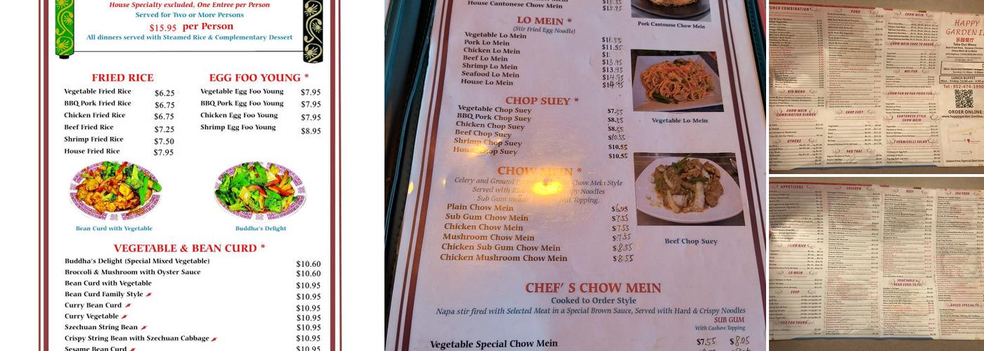 Happy Garden II Menu