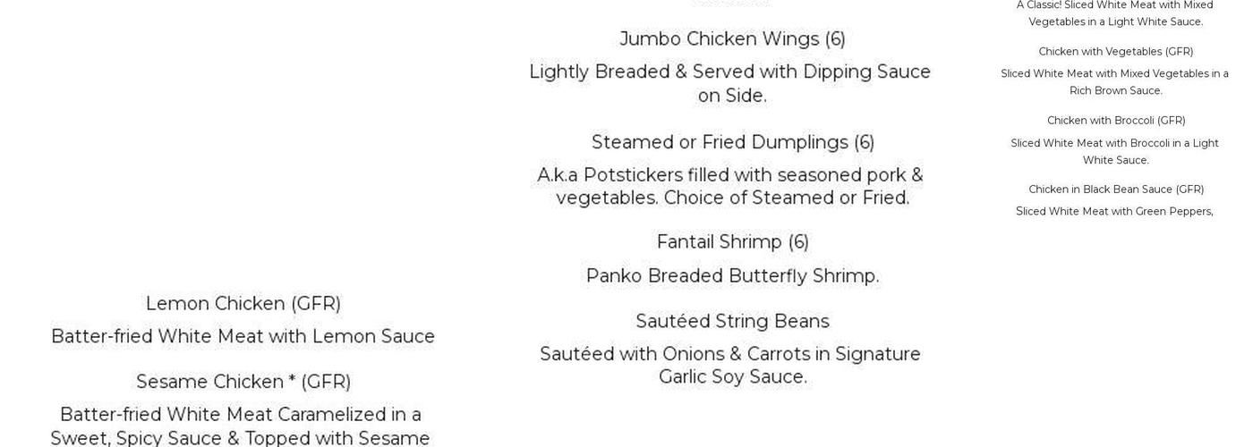 Mandarin Yang Menu