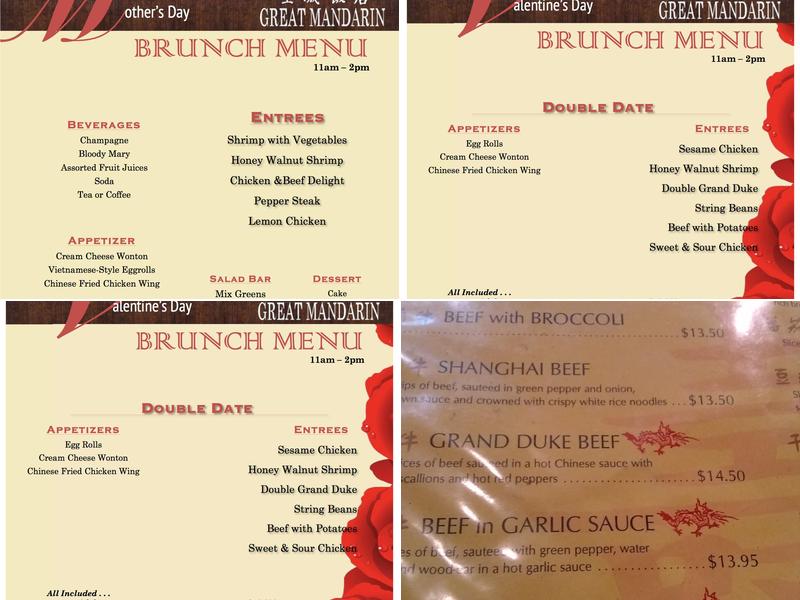 Great Mandarin Restaurant Menu