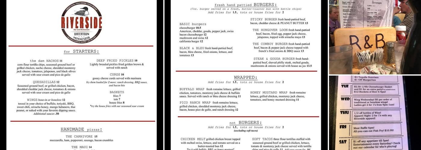 Riverside Bar & Restaurant Menu