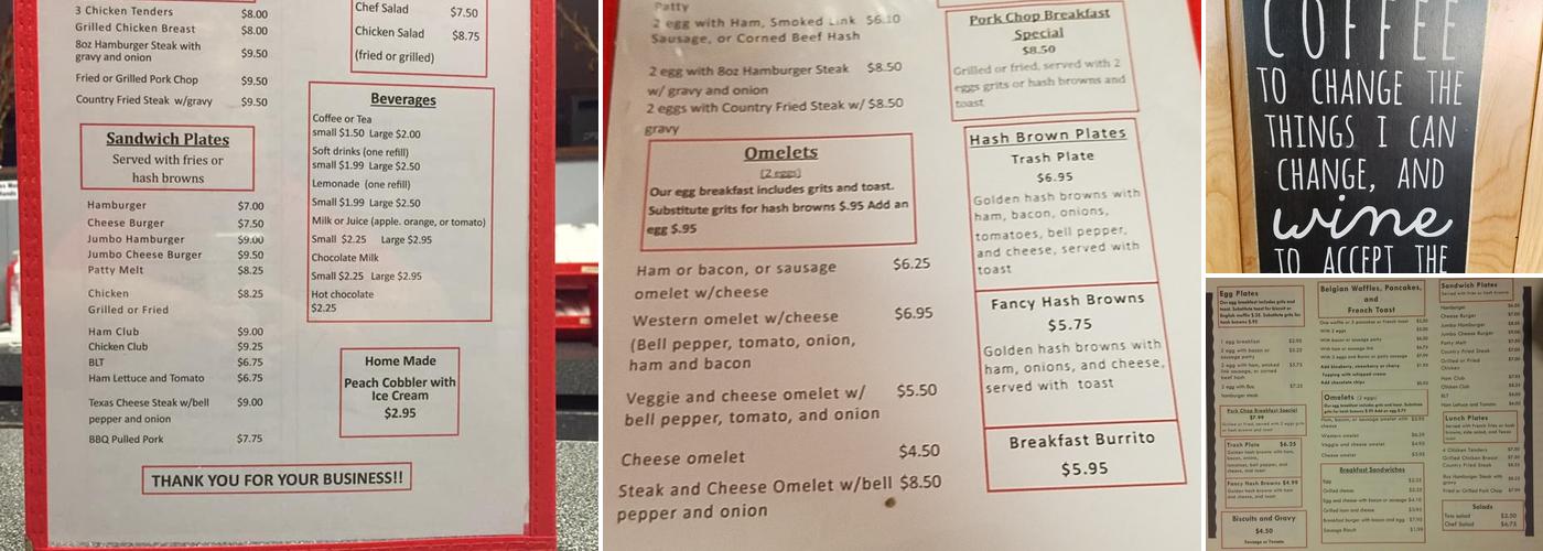 The Waffle Iron Of Marianna Menu