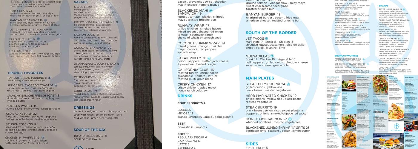 Jet Runway Cafe Menu