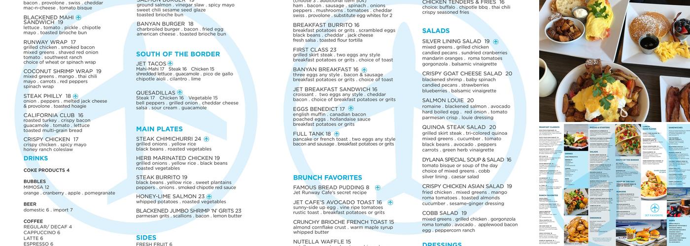 Jet Runway Cafe Menu