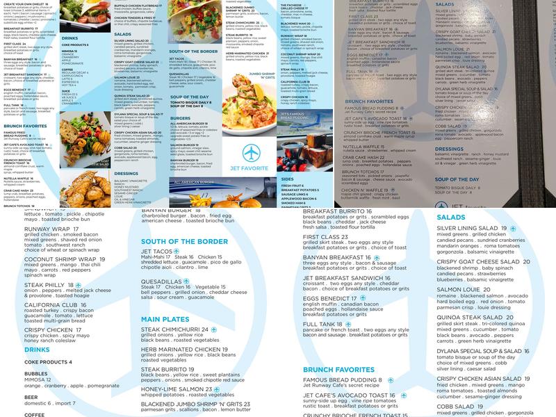 Jet Runway Cafe Menu