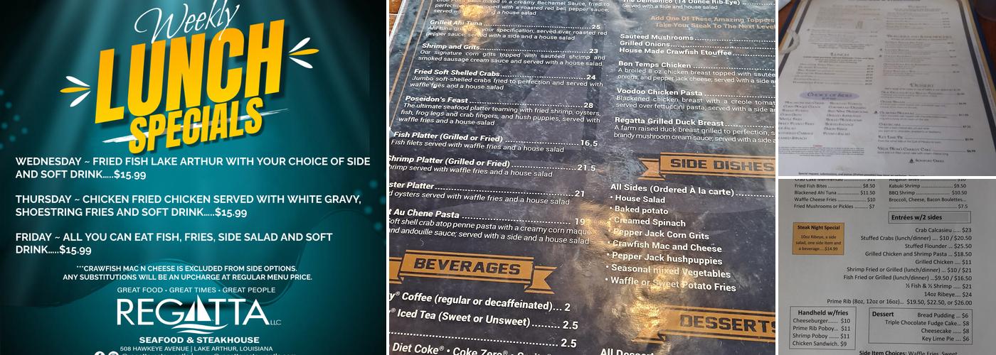 Regatta Seafood and Steakhouse Menu