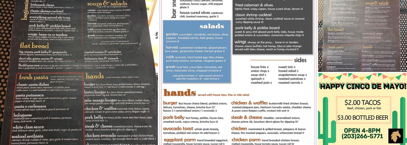 Painted Pony Restaurant Menu