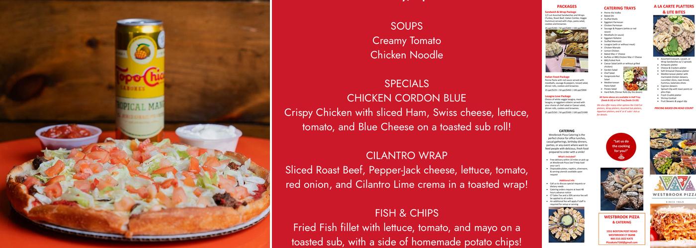 Westbrook Pizza Menu