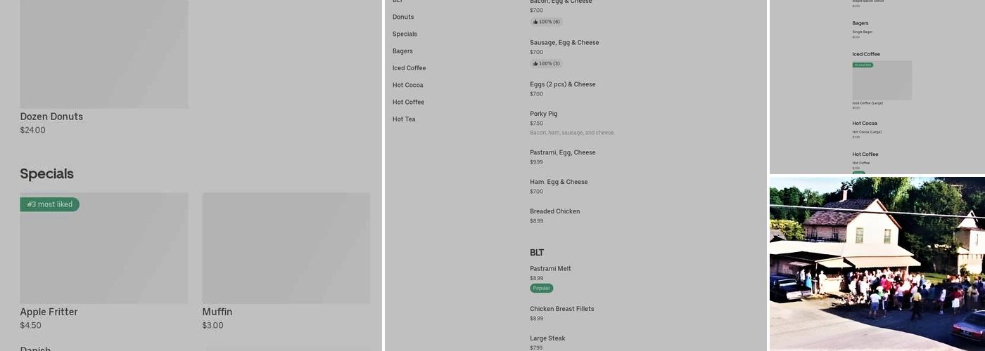 Beach Donut Shop Menu