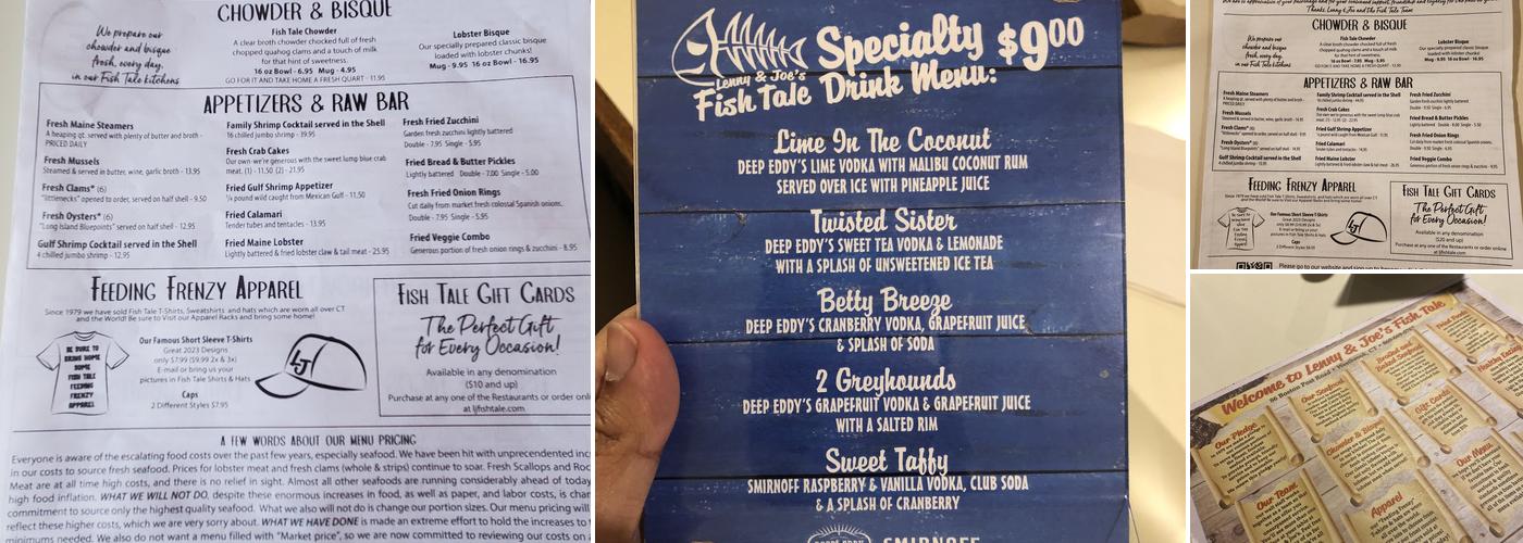 Lenny & Joe's Menu