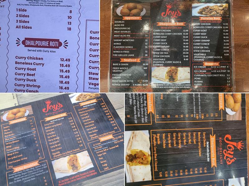 Joy's Roti Delight-Fl Menu