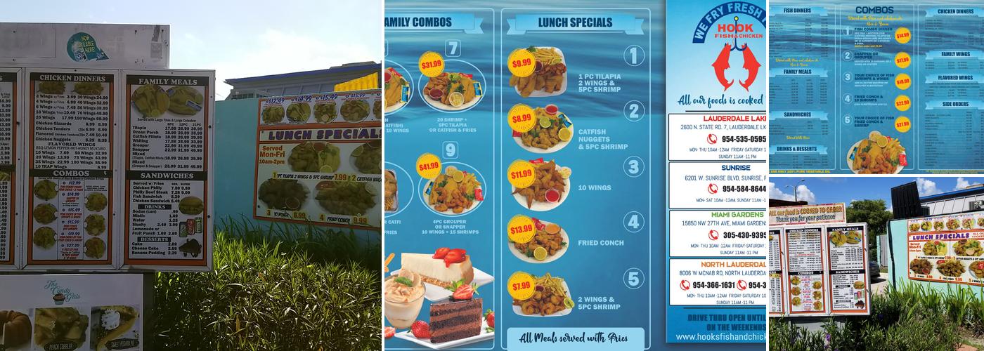 Hook Fish and Chicken Menu