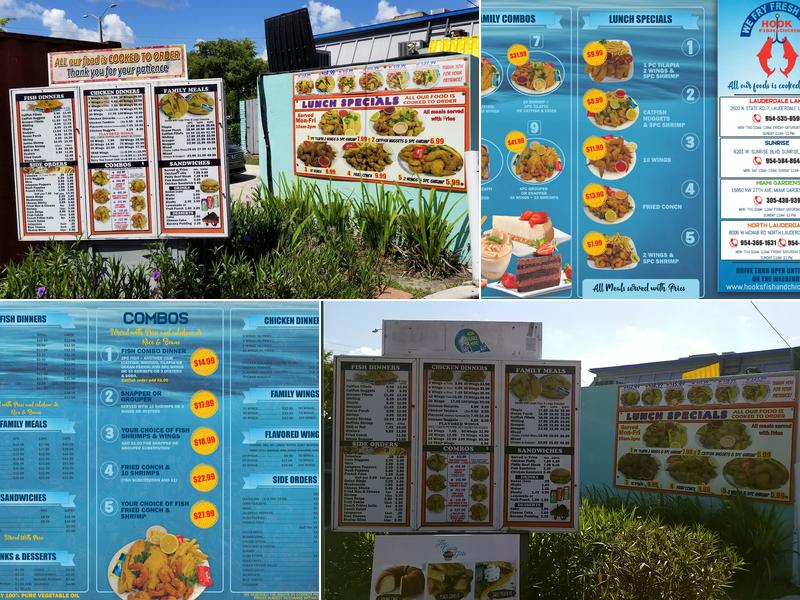 Hook Fish and Chicken Menu
