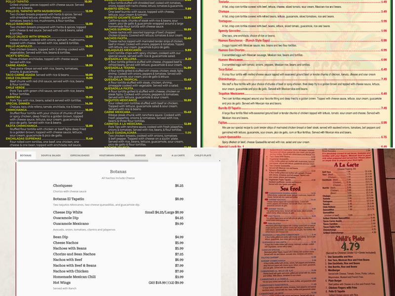 El Tapatio Restaurant Menu