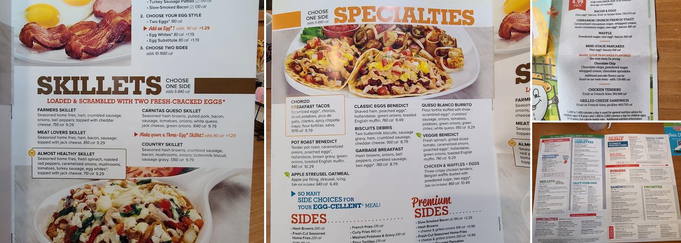 Jimmy's Egg, Ardmore Menu