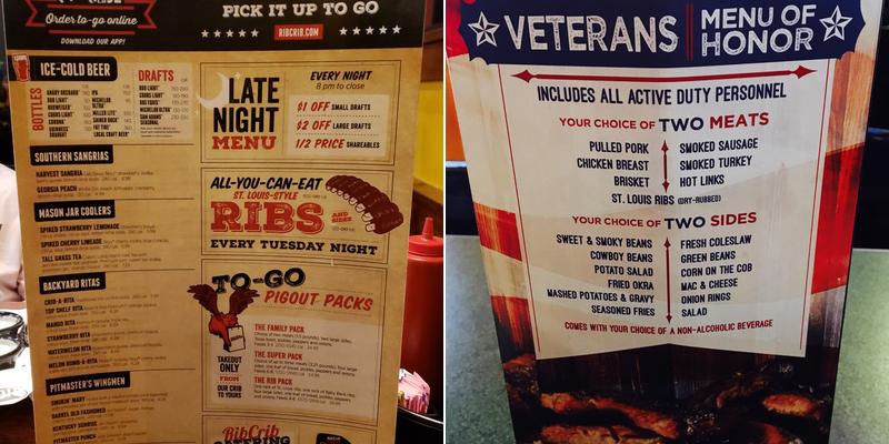 RibCrib BBQ Menu